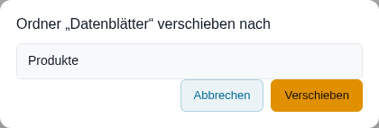 Dialog Ordner verschieben mit Zielordner-Auswahl
