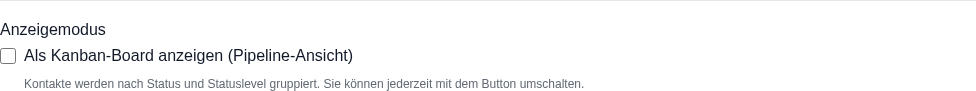 Option Als Kanban-Board anzeigen