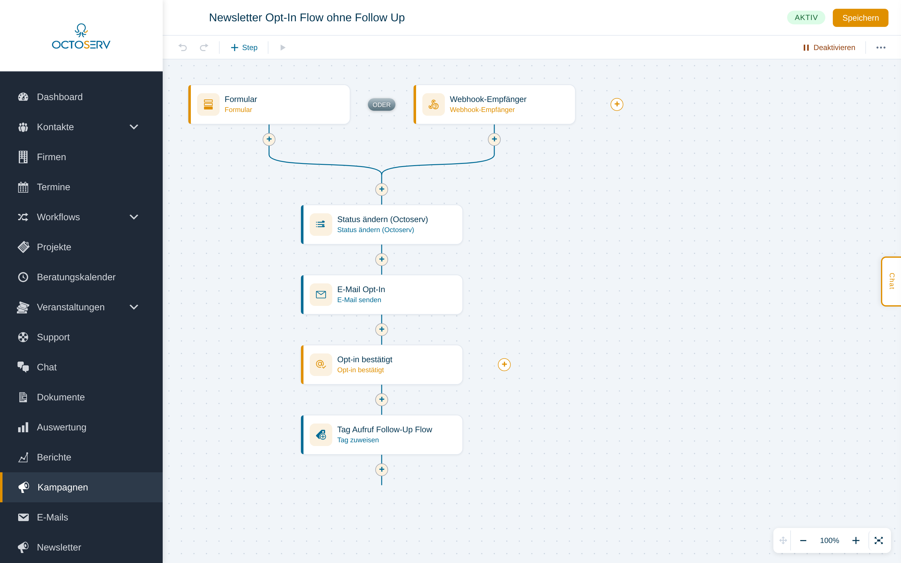 Newsletter Opt-In Flow im Flow-Editor