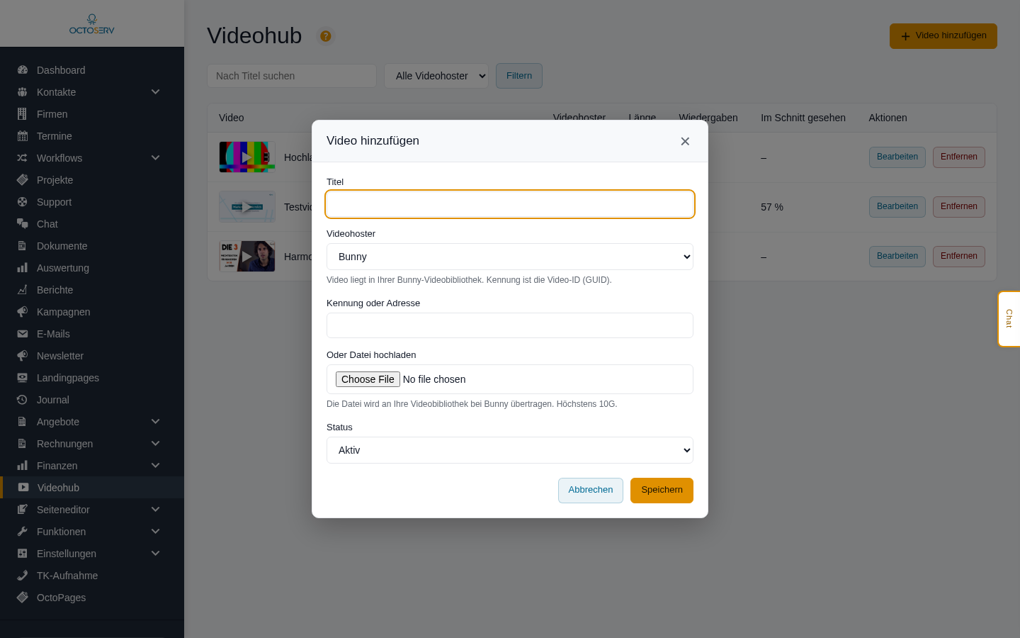 Maske zum Anlegen eines Videos